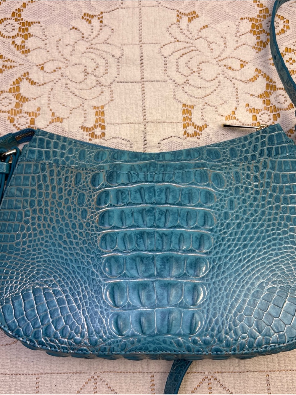 Brahmin Shayna Mermaid Green Melbourne Croc Embossed Leather - Picture 6 of 15